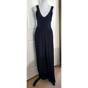 Skylar & Jade Womens Black Sleeveless Jumpsuit V-Neck Button Front Dressy Sz S